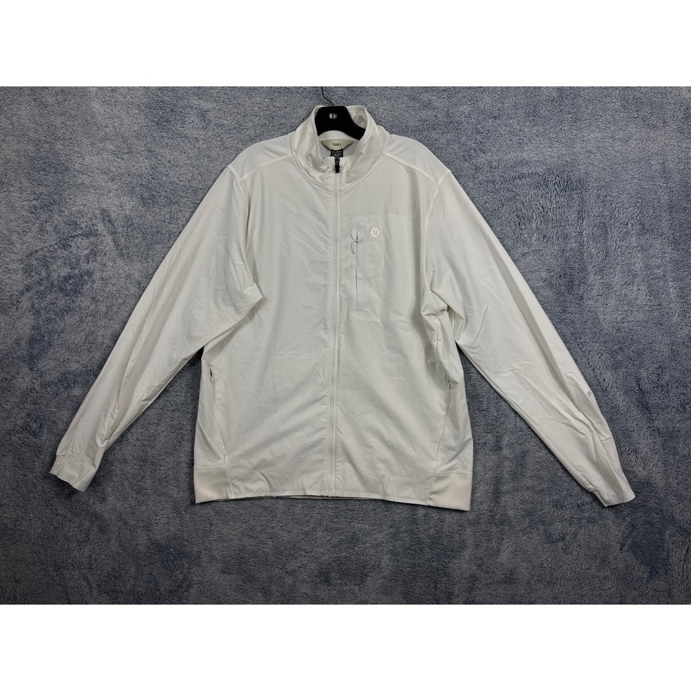 Vuori Mens Performance Full Zip Jacket XL Off White Cream Windbreaker Activewear